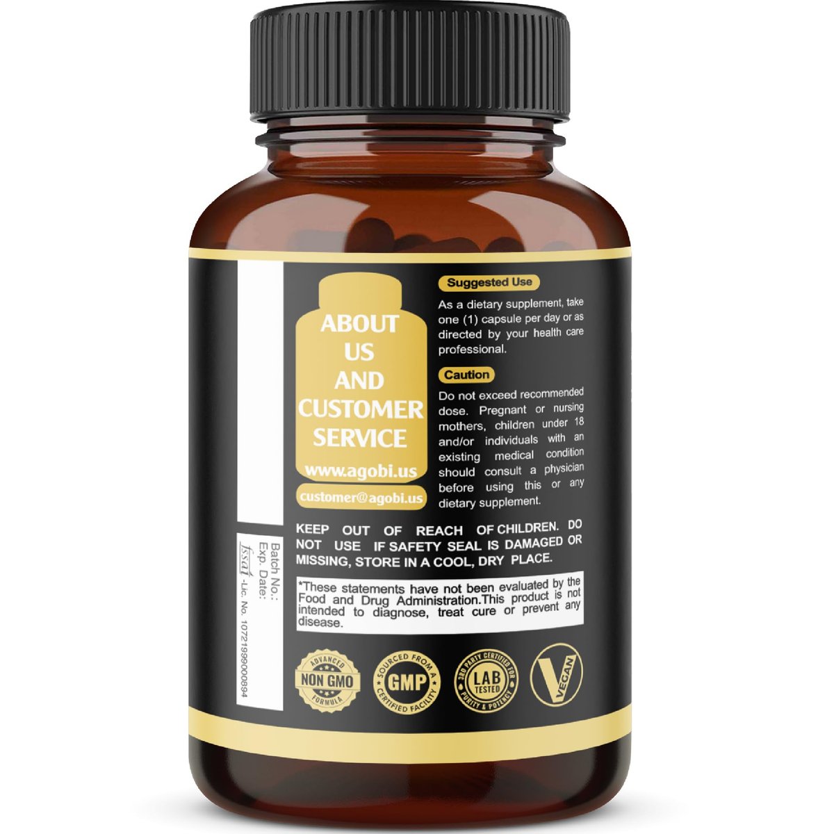 5in1 Premium Ashwagandha Capsules - Added Turmeric, Rhodiola Rosea, Ginger, Black Pepper - 180 Caps for 6 Months - görsel 1