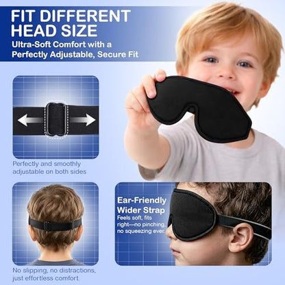 ASTRA VENA 3D Sleep Mask for Kids, Light – 100% Light Blocking: The ergonomic 3D design and soft memory foam – Image 11