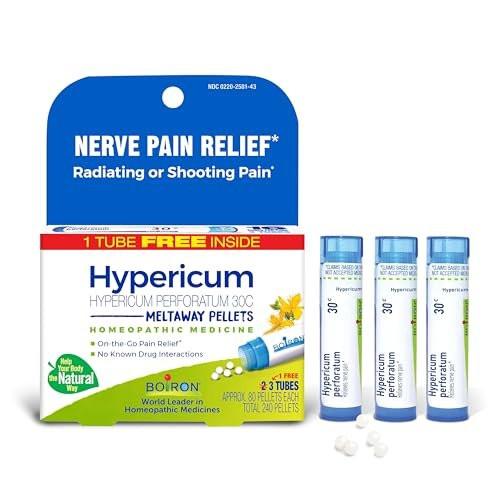 Boiron Hypericum Perforatum 30C Homeopathic Medicine for Relief from Nerve Pain, Toothaches, Pain in Legs or Back, and Shooting Pains - 3 Count (240 Pellets) - görsel 11