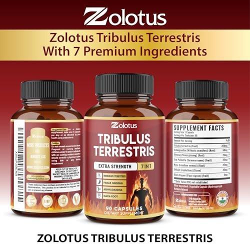 Tribulus Terrestris Capsules with Ashwagandha, Panax Ginseng, Saw Palmetto, Maca, Shilajit - 90 Capsules - 3 Months Supply - görsel 1