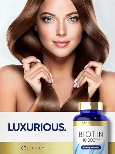 Carlyle Biotin 10000mcg | 300 Softgels | Max – Max Strength Biotin: Each softgel delivers 10,000 mcg of biotin, a – Image 1