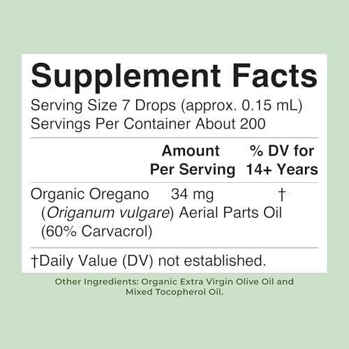 MaryRuth Organics Oregano Oil Drops | 6 Month Supply | USDA Organic Oil of Oregano Liquid | Herbal Blend for Immune Support | Digestive Health | Overall Health | Vegan | Sugar Free | Non-GMO | 1 Fl Oz - görsel 5