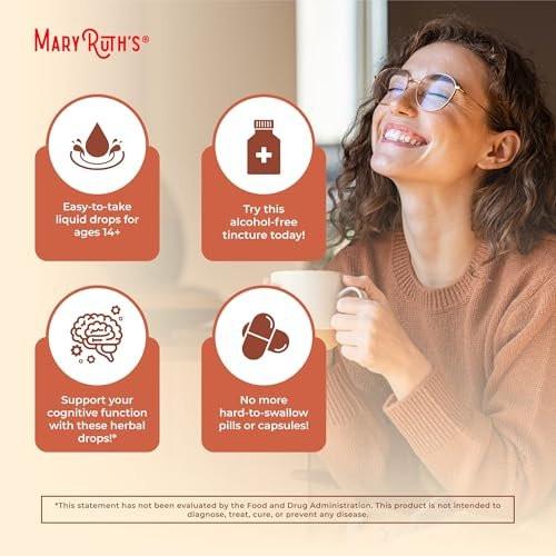 MaryRuth Organics Ashwagandha Root | USDA Organic Ashwagandha Liquid Drops | Stress Relief, Natural Calm, Relaxation and Mood Support Supplement | Adaptogenic | Nervine | Vegan | Non-GMO | 60 Servings - görsel 12