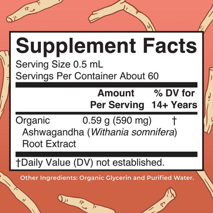 MaryRuth Organics Ashwagandha Root | USDA Organic Ashwagandha Liquid Drops | Stress Relief, Natural Calm, Relaxation and Mood Support Supplement | Adaptogenic | Nervine | Vegan | Non-GMO | 60 Servings