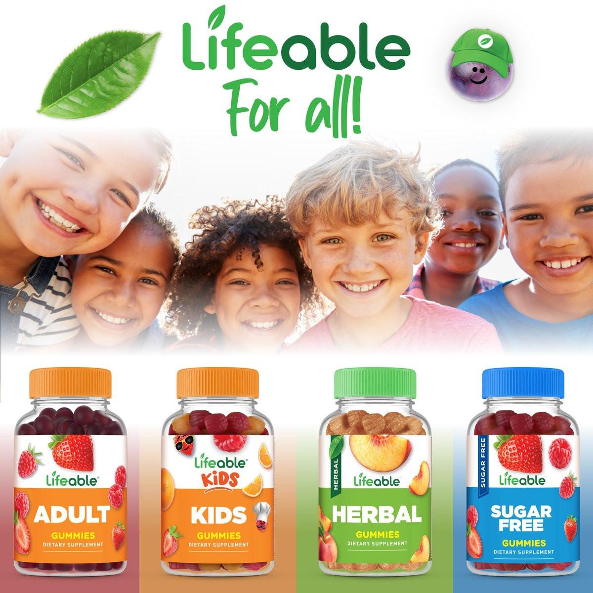 Lifeable Kids Vitamin D Gummies - Vitamin D3 1000 IU - Great Tasting D3 Gummies for Strong Bones & Immune Support - 90 Count - görsel 1