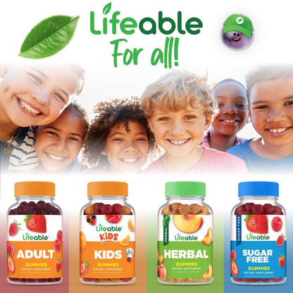 Lifeable Kids Vitamin D Gummies - Vitamin D3 1000 IU - Great Tasting D3 Gummies for Strong Bones & Immune Support - 90 Count
