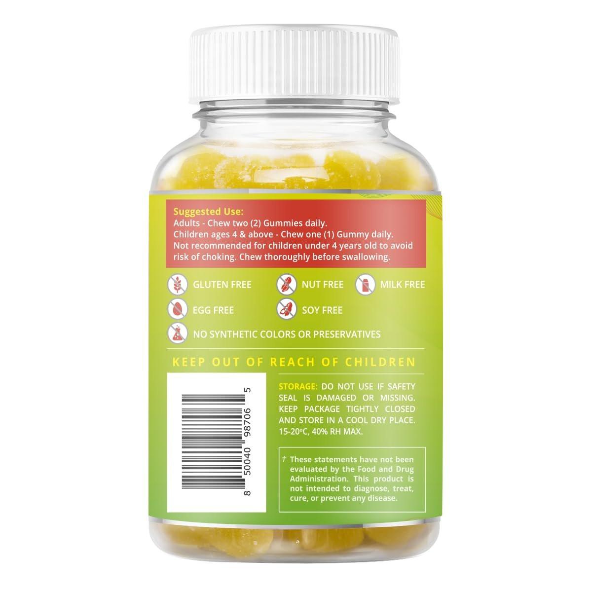 BeLive Magnesium Glycinate Gummies 200 mg - Sugar Free Supplement for Muscle Relaxation, Sleep Support, & Heart Health for Adults & Kids - Pineapple Flavor - 60 Count - görsel 1