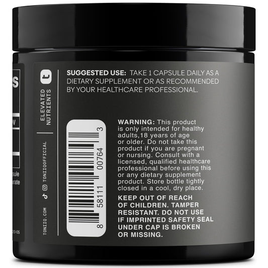 Toniiq 99%+ 20mg Supplement - Ultra High Purity PQQ 20mg Concentrated Formula - PQQ 20 mg 120 Capsules - Pyrroloquinoline Quinone Supplement - 1 Capsule Serving - Vegetarian Capsules