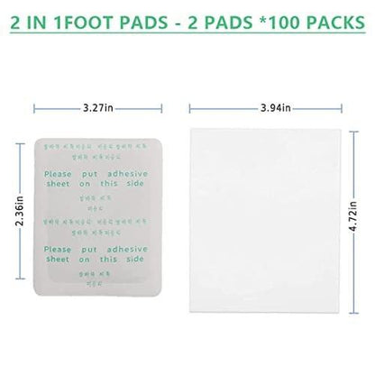 maguja 100Pcs Foot Pads for Foot Care - Ginger Foot Patch with Bamboo Vinegar and Ginger Powder (White, 200 Piece Set)