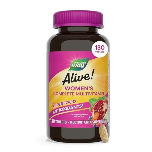 Nature's Way Alive! Complete Multivitamin for Women, Daily Women’s Vitamin Supports Cellular Energy Metabolism, Hair, Skin & Nails*, B-Vitamins, with Superfood Antioxidants, 130 Tablets - görsel 2