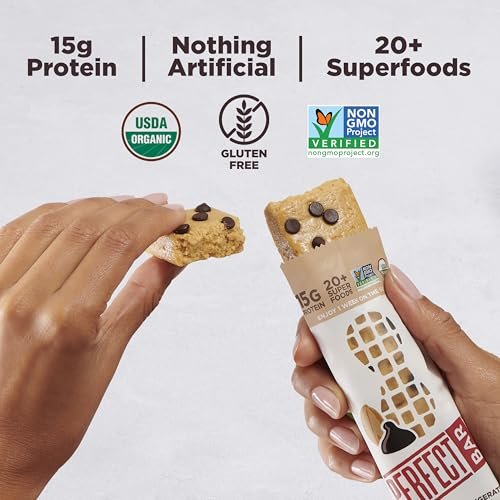 Perfect Bar Protein Bars, Dark Chocolate Chip Peanut Butter, Gluten Free, Made with Organic Honey, Cookie Dough Texture, Refrigerated, 2.3 Oz Bars, 10 Count - görsel 16