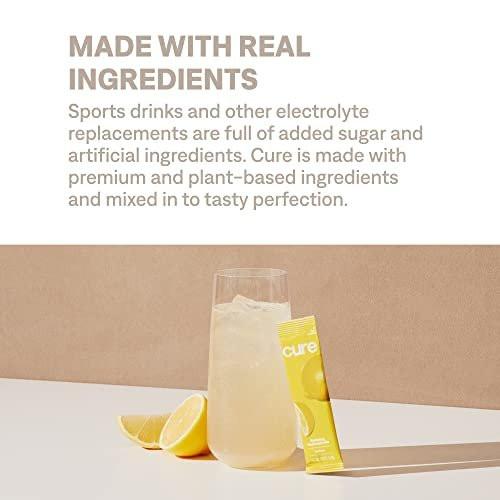 Cure Hydration Plant-Based Electrolyte Drink Mix | No Added Sugar | Dehydration Relief | Coconut Water Powder | FSA-HSA Eligible | Non-GMO, Vegan | 8 Packets – Strawberry Kiwi - görsel 12