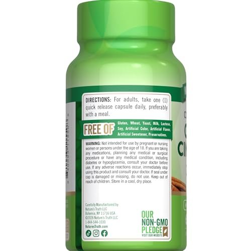 Nature's Truth Ceylon Cinnamon Pill Capsules | Non-GMO & Gluten Free Supplement - görsel 8