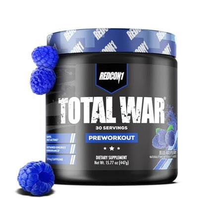 REDCON1 Total War Pre Workout, Blue – Enhanced Focus: The caffeine and other nootropic ingredients sharpen mental – Image 2