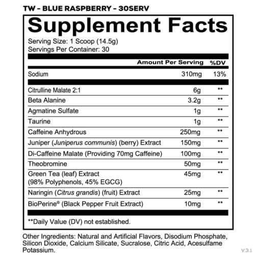 REDCON1 Total War Pre Workout, Blue – Reduce Fatigue: Beta-alanine helps buffer lactic acid, allowing you to train – Image 4