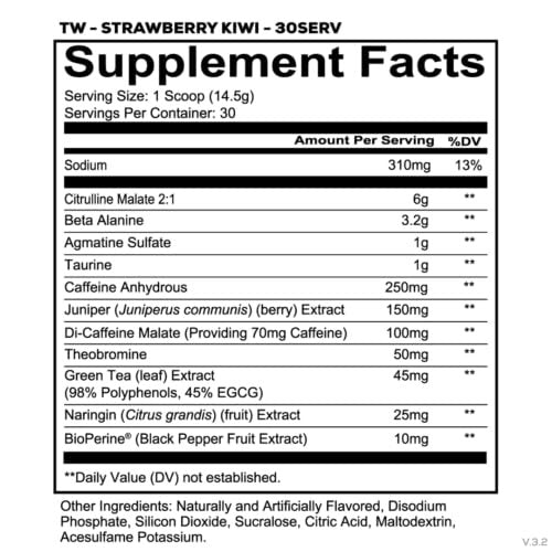 REDCON1 Total War Pre Workout, Strawberry – Explosive Energy: 300mg of caffeine anhydrous per serving provides a – Image 1