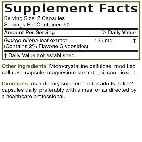 Bronson Ginkgo Biloba Extra Strength Supports Brain Function & Memory Support, 250 Vegetarian Capsules - görsel 7