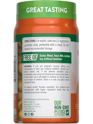 Nature's Truth Vitamin D3 Gummies | 2000 IU | 70 Count | Pineapple Flavor | Vegetarian, Non-GMO and Gluten Free Supplement - görsel 8