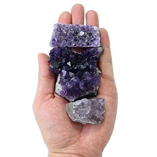 Namzi Raw Amethyst Stones and Crystals Rock, Natural Amethyst Crystal Clusters, Geodes with Crystals, Real Amethyst Crystals Geode, Gemstones, Healing Crystals (0.11 Lb) - görsel 14