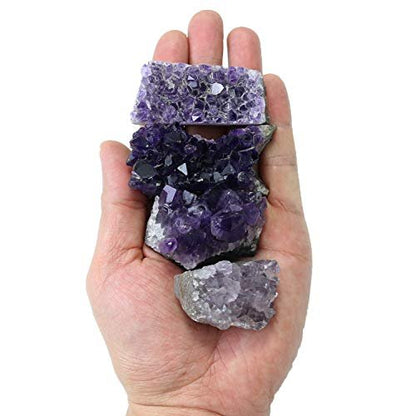Namzi Raw Amethyst Stones and Crystals Rock, Natural Amethyst Crystal Clusters, Geodes with Crystals, Real Amethyst Crystals Geode, Gemstones, Healing Crystals (0.11 Lb)
