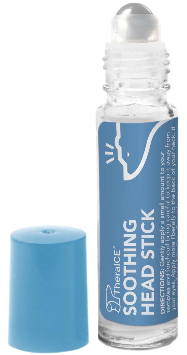TheraICE Soothing Head Stick 10 ml (.33-Oz) Essential Oil Roll on Aromatherapy for Fast Cooling Comfort: Peppermint, Spearmint, Lavender, Chamomile, Rosemary, Eucalyptus. Metal Roller. USA Made - görsel 3
