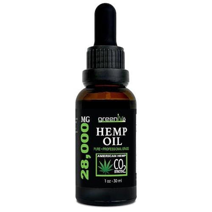 GreenIVe Hemp Oil Drops 28,000mg Per Bottle – Naturally Grown, Vegan, Rich in Omegas – Premium Hemp Oil Dropper – Non-GMO, Made in USA – 30mL (2 Pack)