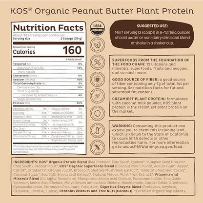 KOS Organic Plant Based Protein Powder, – Delicious Chocolate Peanut Butter Flavor: Enjoy the rich, indulgent – Image 13