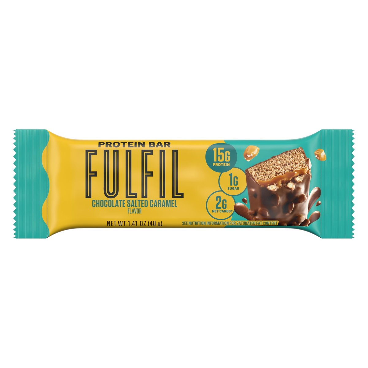 FULFIL Protein Snack Bars, Chocolate Salted Caramel Flavored, Gluten Free with 15g Protein, 12 Count - görsel 11