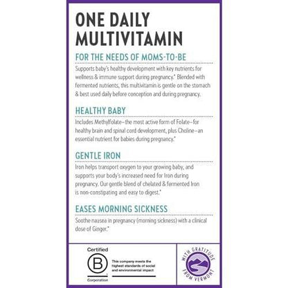 New Chapter Prenatal Vitamins, One Daily Prenatal Multivitamin with Methylfolate + Choline for Healthy Mom & Baby, Gluten Free & Non-GMO, 30 Count