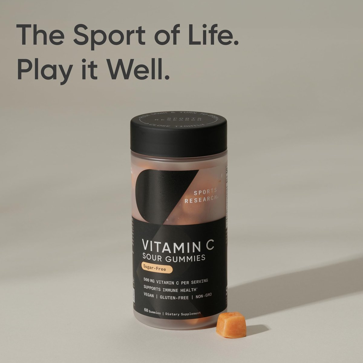 Sports Research® Vitamin C Gummies | 500 mg Vitamin C | Sugar Free, Gelatin Free, Vegan Certified & Non-GMO Tested | Immune & Antioxidant Support 60 Gummies - görsel 16