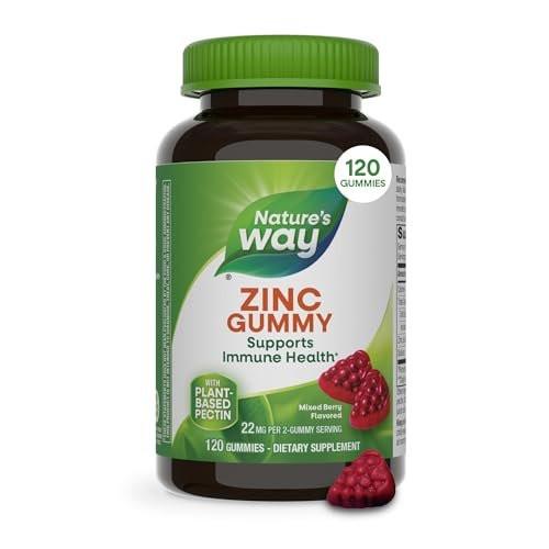 Nature's Way Zinc Gummies, Immune Support Gummy with 100% Daily Value of Zinc per 1-Gummy Serving*, Adults & Kids 9+, Gluten Free, Plant-Based Pectin, Mixed Berry Flavored, 120 Gummies - görsel 2