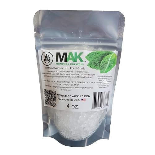 Mak Menthol Crystal 4 oz - Pure Organic 100% Natural - Menthol Crystals from Mint Crystal Mints Mentha Arvensis - Comes in Resealable Standup Bag for Long-Lasting Freshness - görsel 2