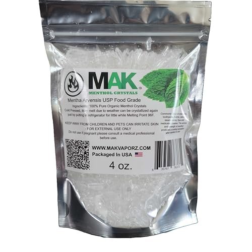 Mak Menthol Crystal 4 oz - Pure Organic 100% Natural - Menthol Crystals from Mint Crystal Mints Mentha Arvensis - Comes in Resealable Standup Bag for Long-Lasting Freshness - görsel 5