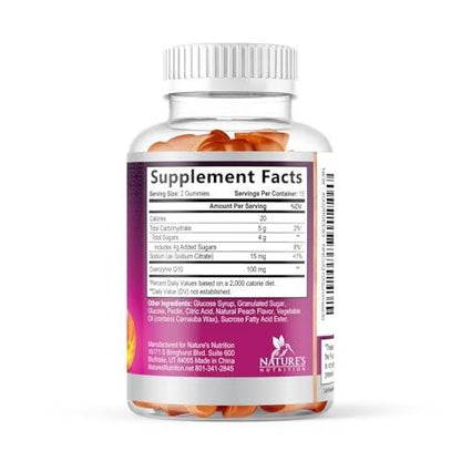 CoQ10 Gummies - Coenzyme Q10 100mg Per Serving - 3X Strength, High Absorption, Antioxidant Supplements for Heart Health Support & Energy Production, Ultra Coq 10 Vitamins Supplement - 60 Gummies