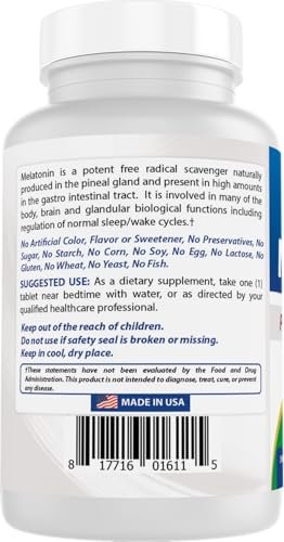 Best Naturals Melatonin 20mg 240 Tablets - Drug-Free Nighttime Sleep Aid - Non-GMO & Gluten Free