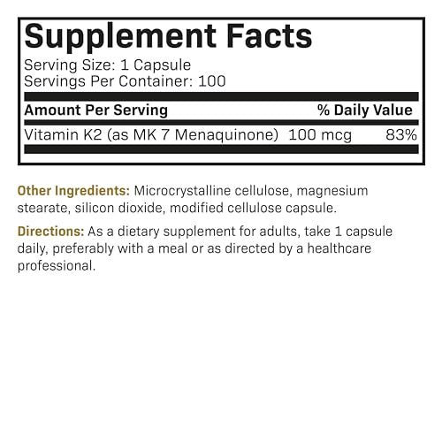 Futurebiotics Vitamin K2 as MK-7 100 mcg, Supports Strong Bones - Non-GMO, 100 Vegetarian Capsules - görsel 12