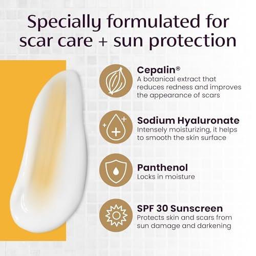 Mederma Scar Cream Plus SPF 30 - Advanced Scar Treatment, Protects from Sun Damage, Reduces Appearance of Scars from Acne, Burns, Surgery & Injury, 0.7 oz - görsel 4