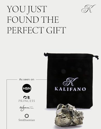 KALIFANO Natural Pyrite Cluster - High Energy Iron Piedra Pirita from Peru with Healing Properties (Information Card) Fools Gold Rock Reiki Crystal Used for Increased Willpower and Manifestation