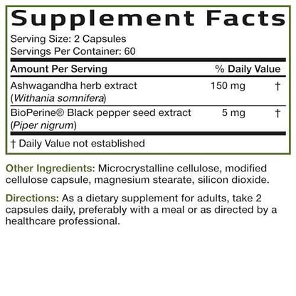 Bronson Ashwagandha Extra Strength Stress & Mood Support with BioPerine - Non GMO Formula, 250 Vegetarian Capsules