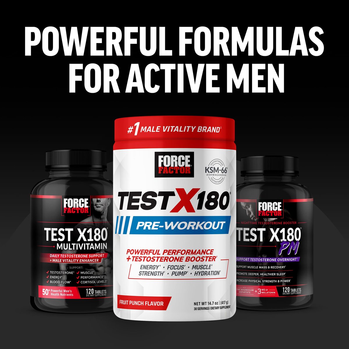 Force Factor Test X180 Ignite Total Testosterone Booster for Men with Fenugreek Seed and Green Tea Extract to Build Lean Muscle, Boost Energy, and Improve Performance, 60 Count - görsel 16