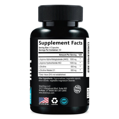 Extra Strength Nitric Oxide Booster - 3X Strength L-Arginine AKG & Citrulline Malate - Men & Women Premium Pre Workout Nitric Booster - Natural Energy & Muscle Support, Bottled in USA - 240 Capsules