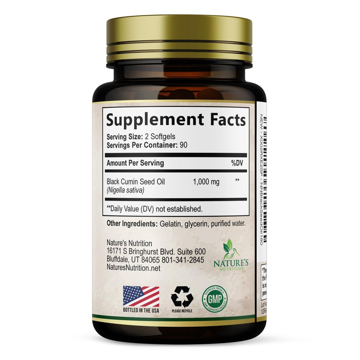 Black Cumin Seed Oil Capsules 1000mg per Serving - Premium Nigella Sativa Blackseed, Pure Natural Black Seed Oil & Antioxidant for Skin & Immune Support - Bottled in USA Supplement - 180 Softgels - görsel 17