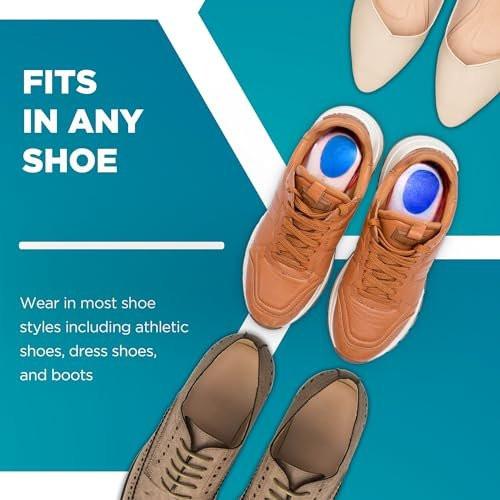 Heel Cups for Achilles Tendonitis & Plantar Fasciitis - 6 Pack Gel Shoe Inserts for Heel Pain Relief, Arch Support, for Women & Men - görsel 9