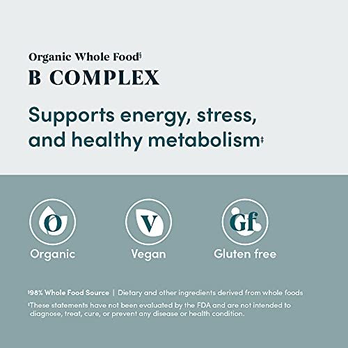 Organic Whole Food B Complex – 98% Whole Food Source, Dietary and Other Ingredients Derived from Whole Foods, 60 Tablets - görsel 4
