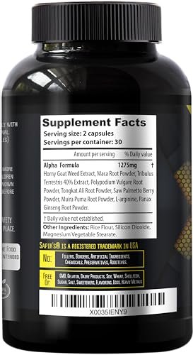 Alpha Testosterone Booster for Men - Increase Size Enlargement Pills for Men - Male Enhancing Supplement Energy, Strength, Stamina, Endurance, Performance - Male Enhancement Testosterona Para Hombre - görsel 5