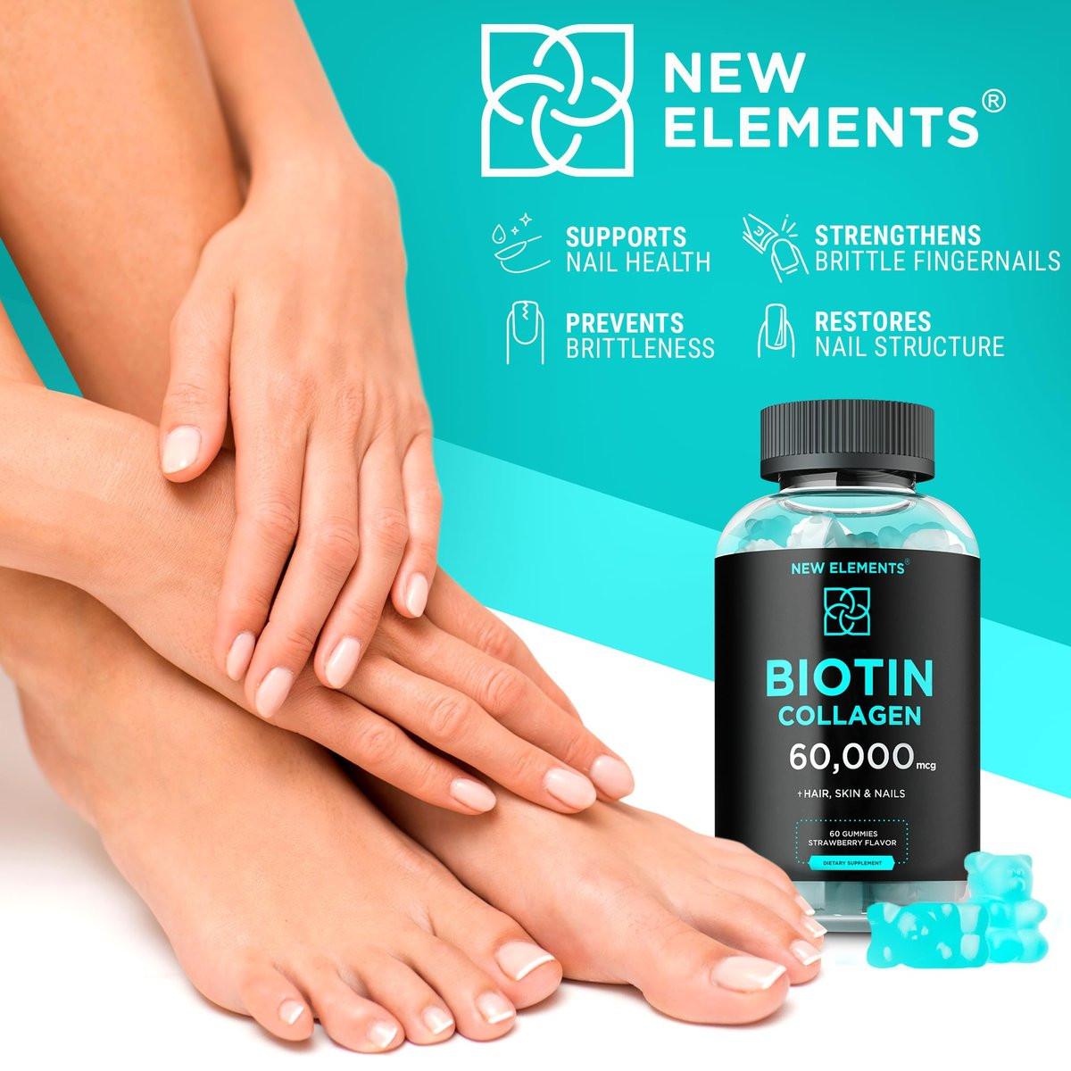Biotin & Collagen Peptides Gummies - 50,000mcg Collagen + 10,000mcg Biotin | Hair, Skin & Nails Support for Men & Women | Hair Growth, Glowing Skin & Strong Nails | Non-GMO, Chewable, Great-Tasting - görsel 1