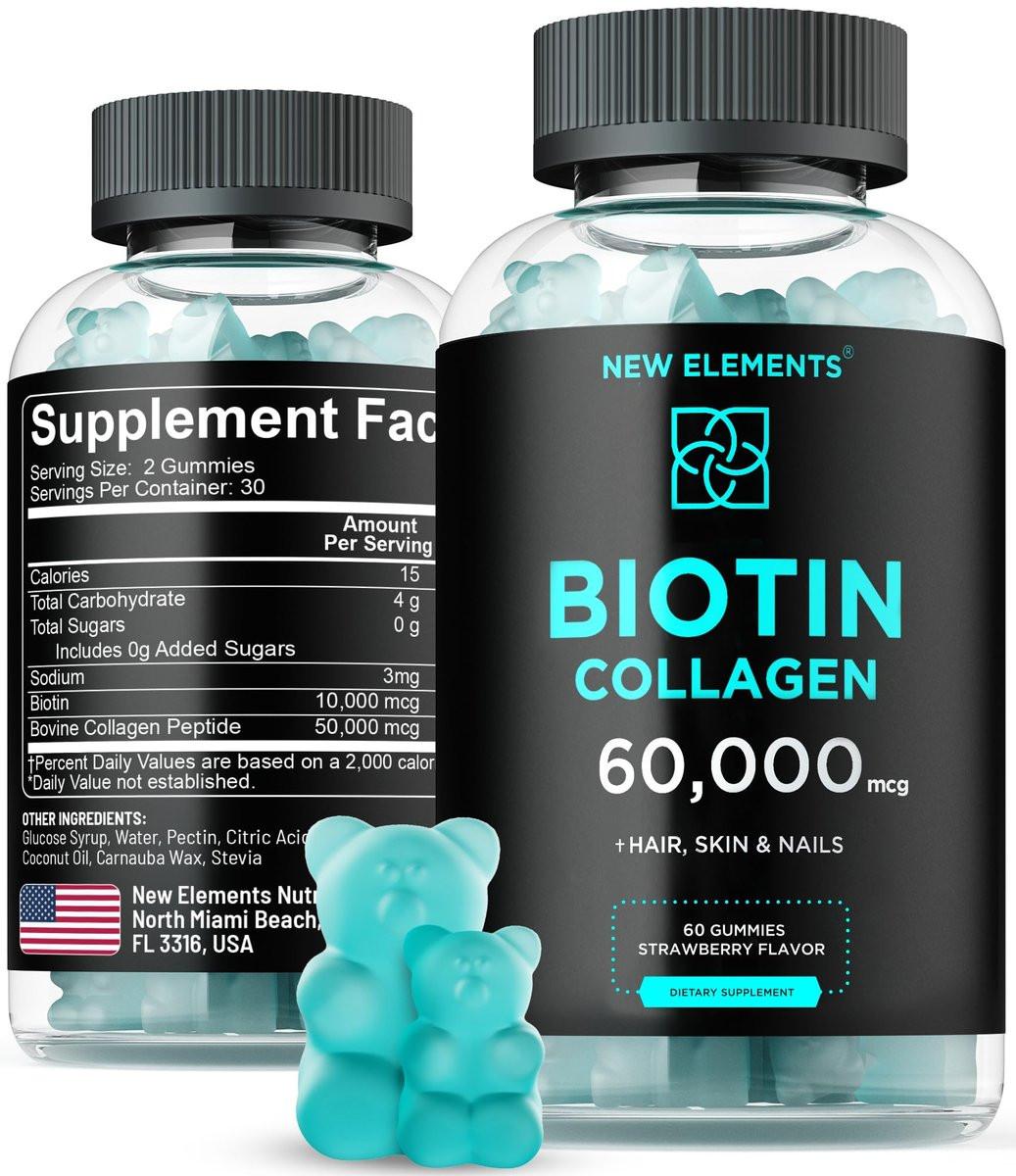 Biotin & Collagen Peptides Gummies - 50,000mcg Collagen + 10,000mcg Biotin | Hair, Skin & Nails Support for Men & Women | Hair Growth, Glowing Skin & Strong Nails | Non-GMO, Chewable, Great-Tasting - görsel 6