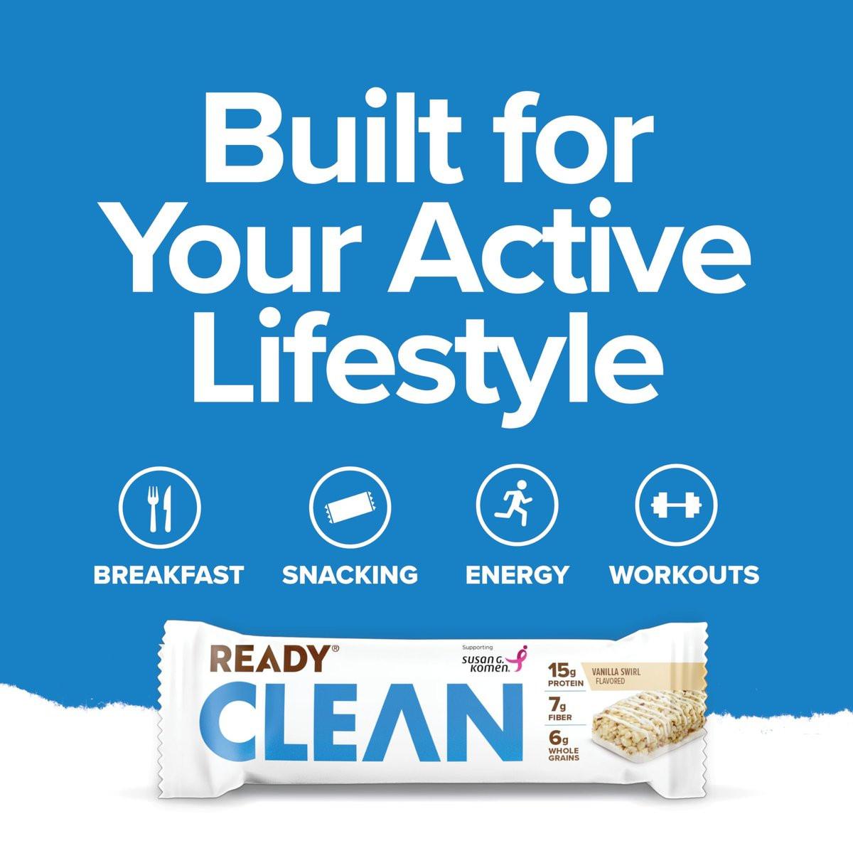 Ready® Protein Bars – High-Protein Snack with 15g Whey Protein, With Flaxseeds and Omega-3s for Sustained Energy, Supports Lean Muscle and Recovery – Vanilla Swirl, 12 Pack - görsel 1