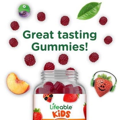 Lifeable Zinc Gummies for Kids | 15mg | Great Tasting Kids Zinc Supplements | GMO Free Vegetarian Zinc Vitamins | for Healthy Skin and Immune Support for Kids and Children | 90 Gummies