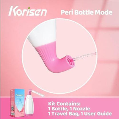 Korisen Multi-Functional Douche Bottle for Women, Reusable, Upside Down Peri Bottle for Postpartum Care, Travel Size Vaginal Douche, Cleansing for Mom After Birth